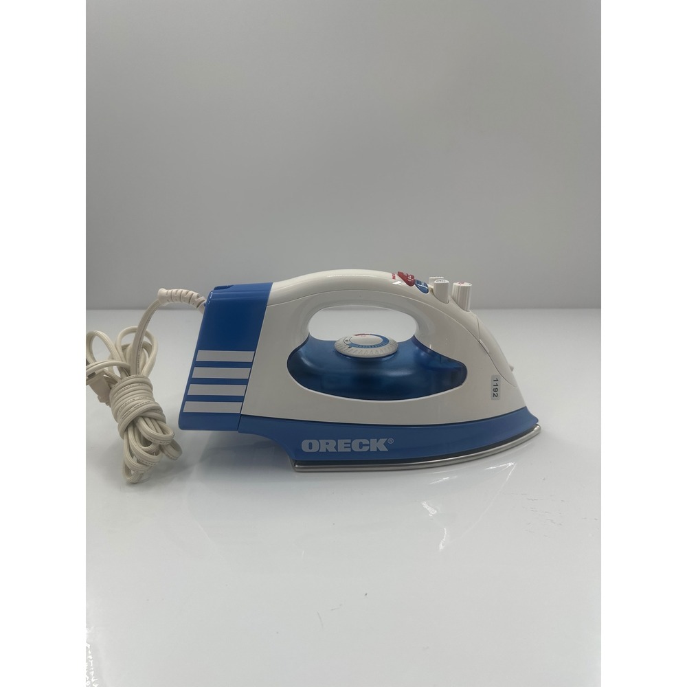 Oreck JP8100CA Cord/Cordless Steam Iron 1350W Blue White Stainless Soleplate